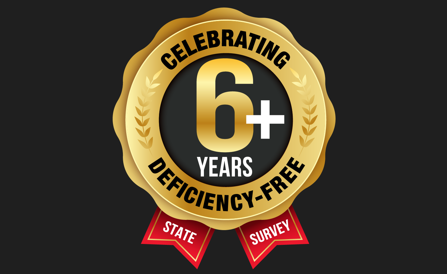 Celebrating 6 years deficiency-free logo