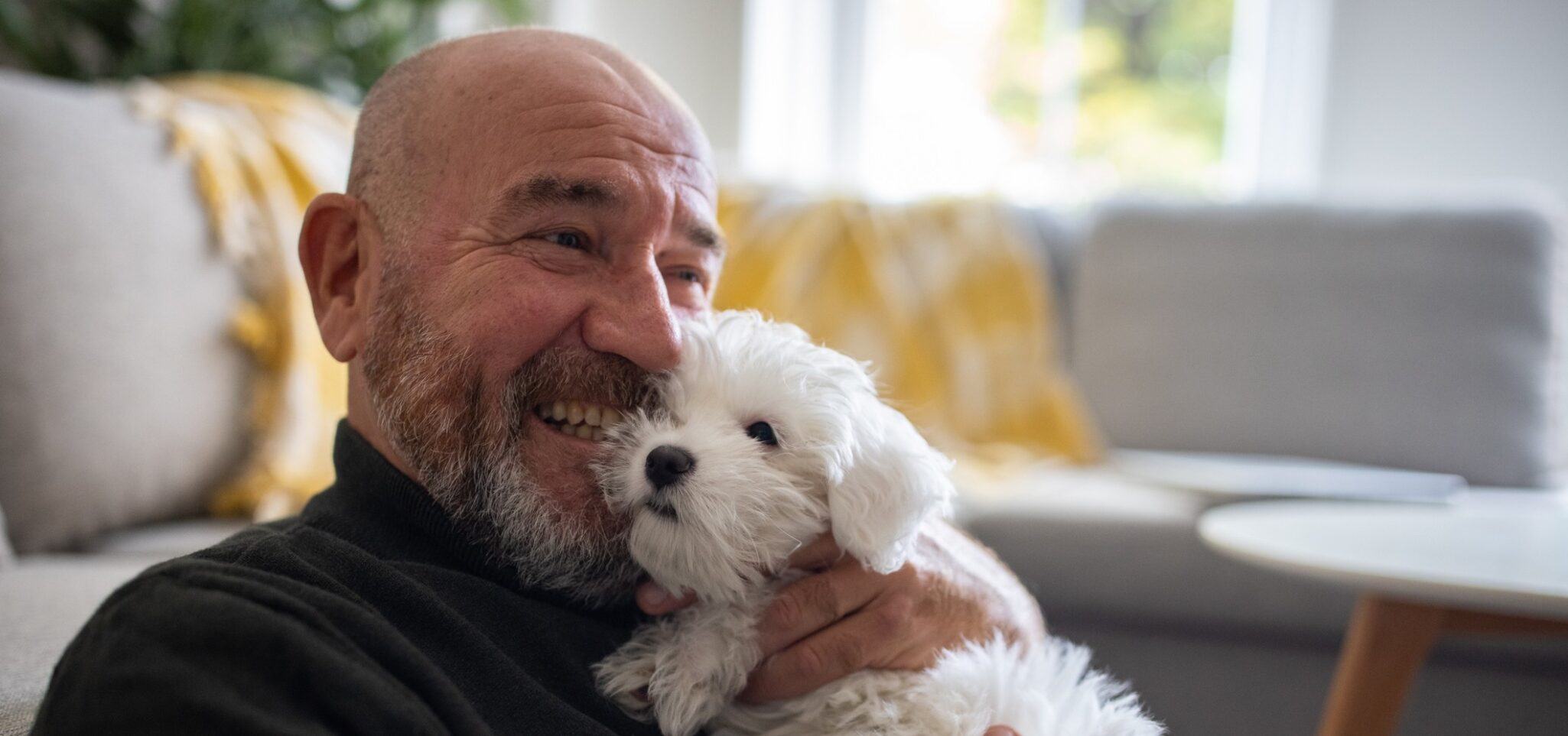 senior man with his dog