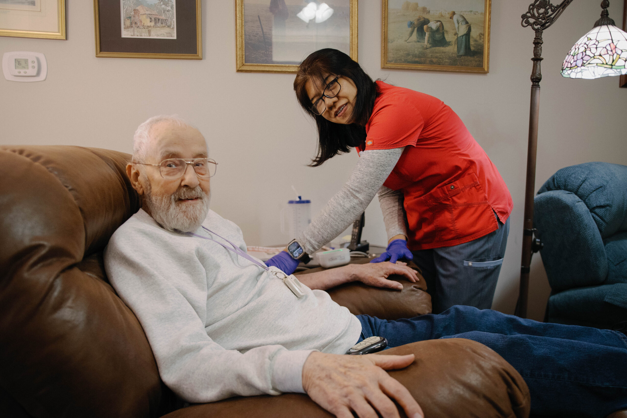John Knox Village nurse and resident