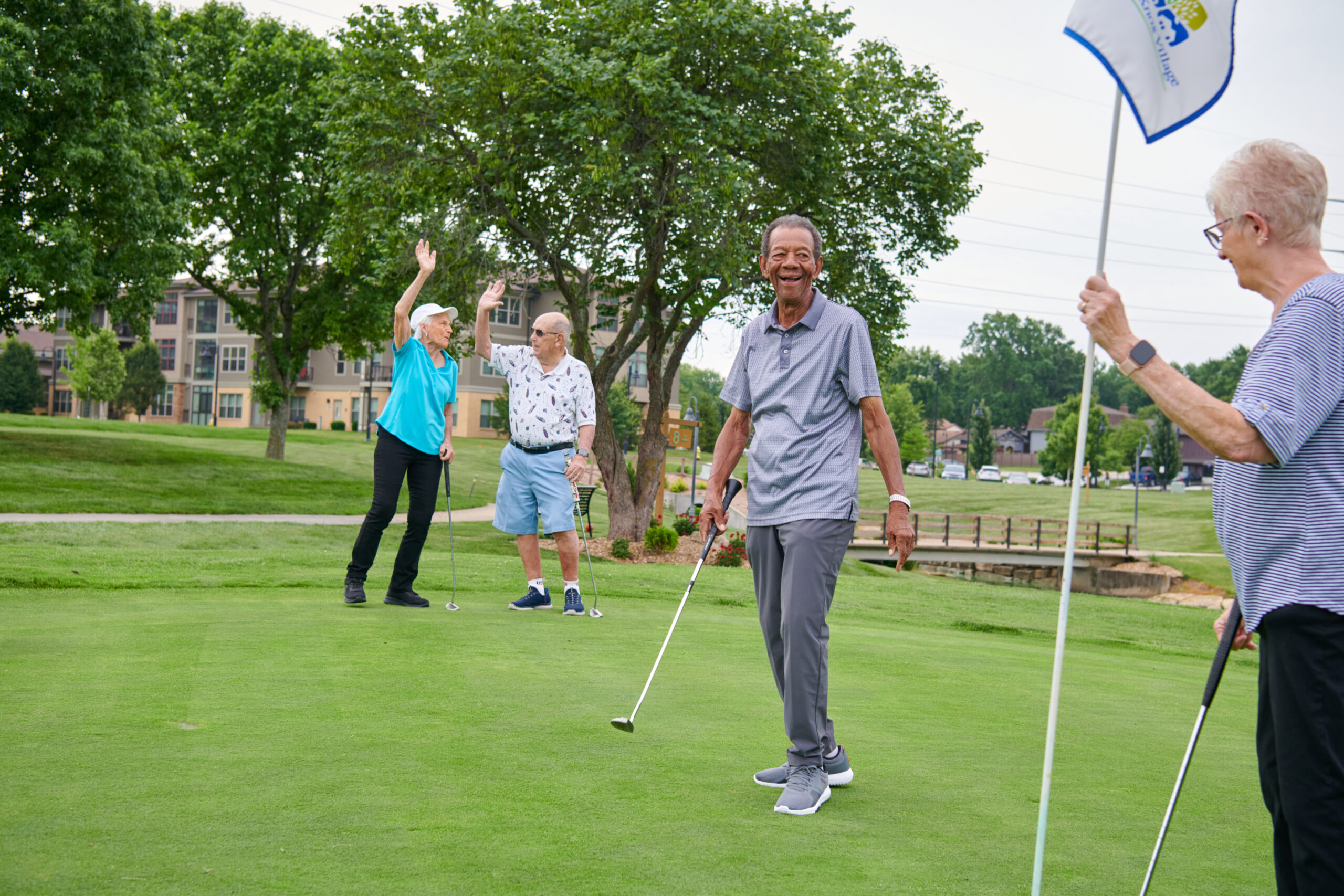 Senios golfing on John Knox Village's golf course