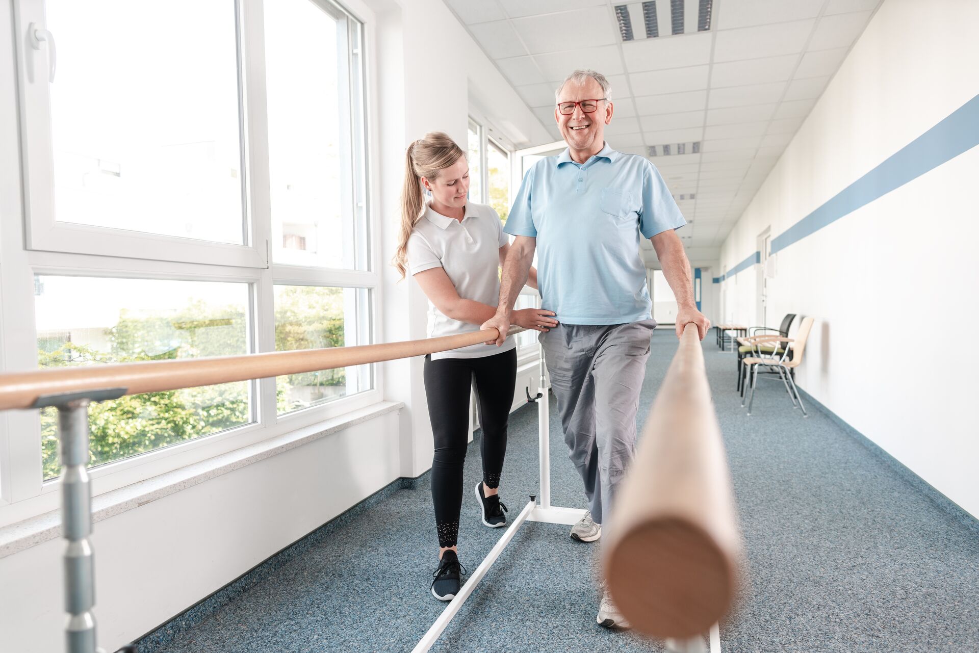 senior man in outpatient therapy