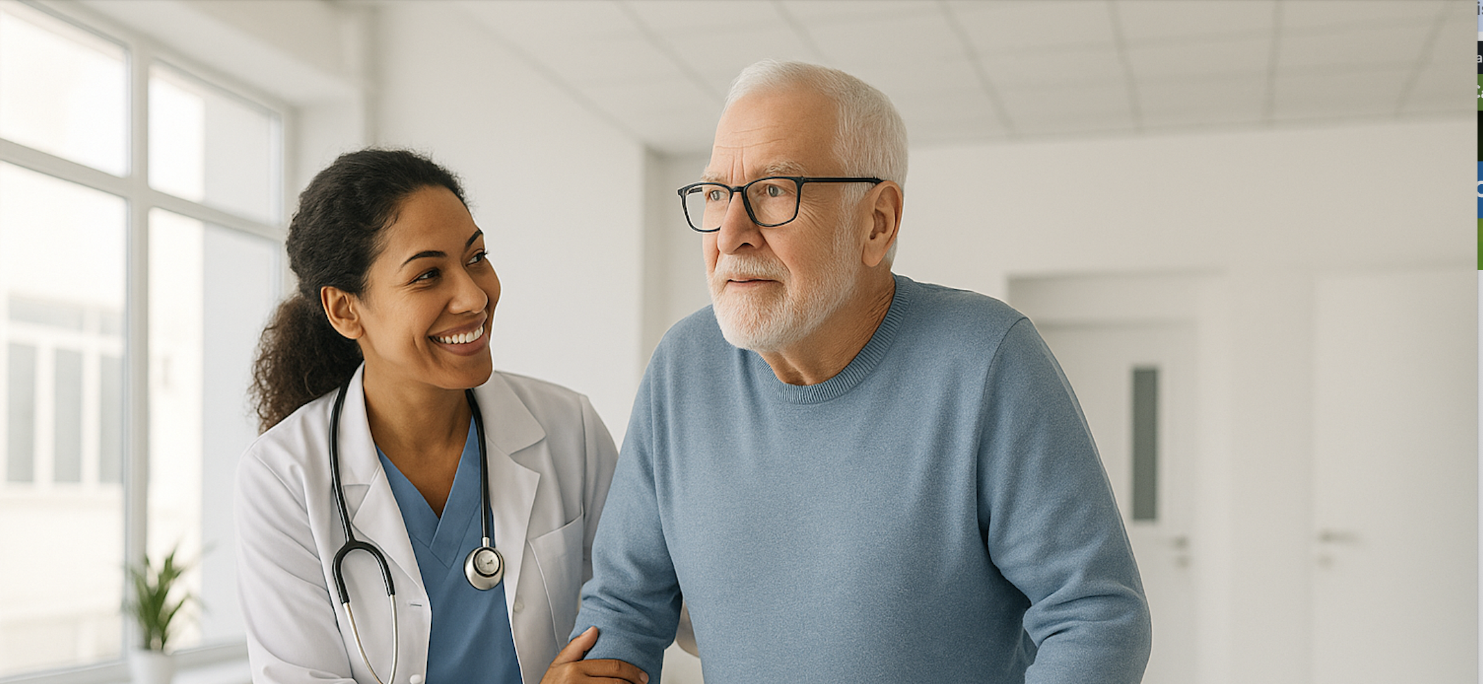 nurse with senior who needs rehab