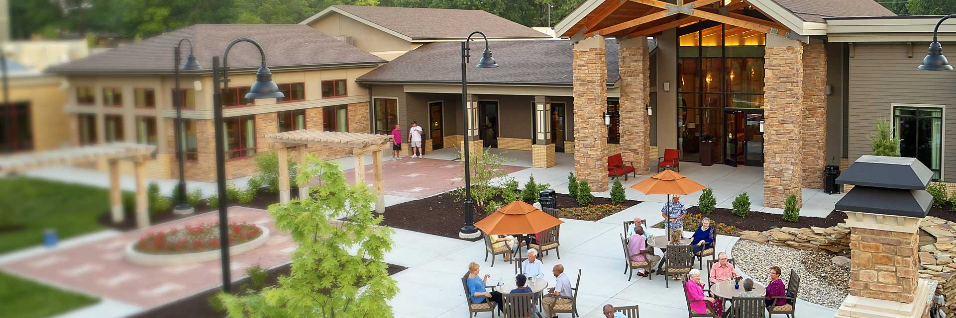 aerial view of the courtyard